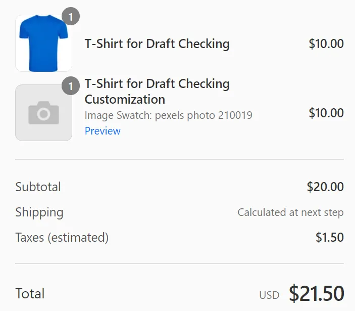 Custom product option on shopify