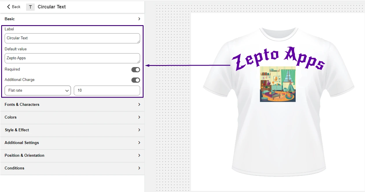 Cricular text - custom text on shopify custom product option